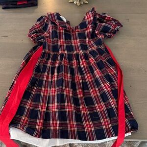 The Bella bean Plaid Red and navy Kids Dress size 10